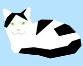 Spotted Cat paper-piecing pattern, PDF