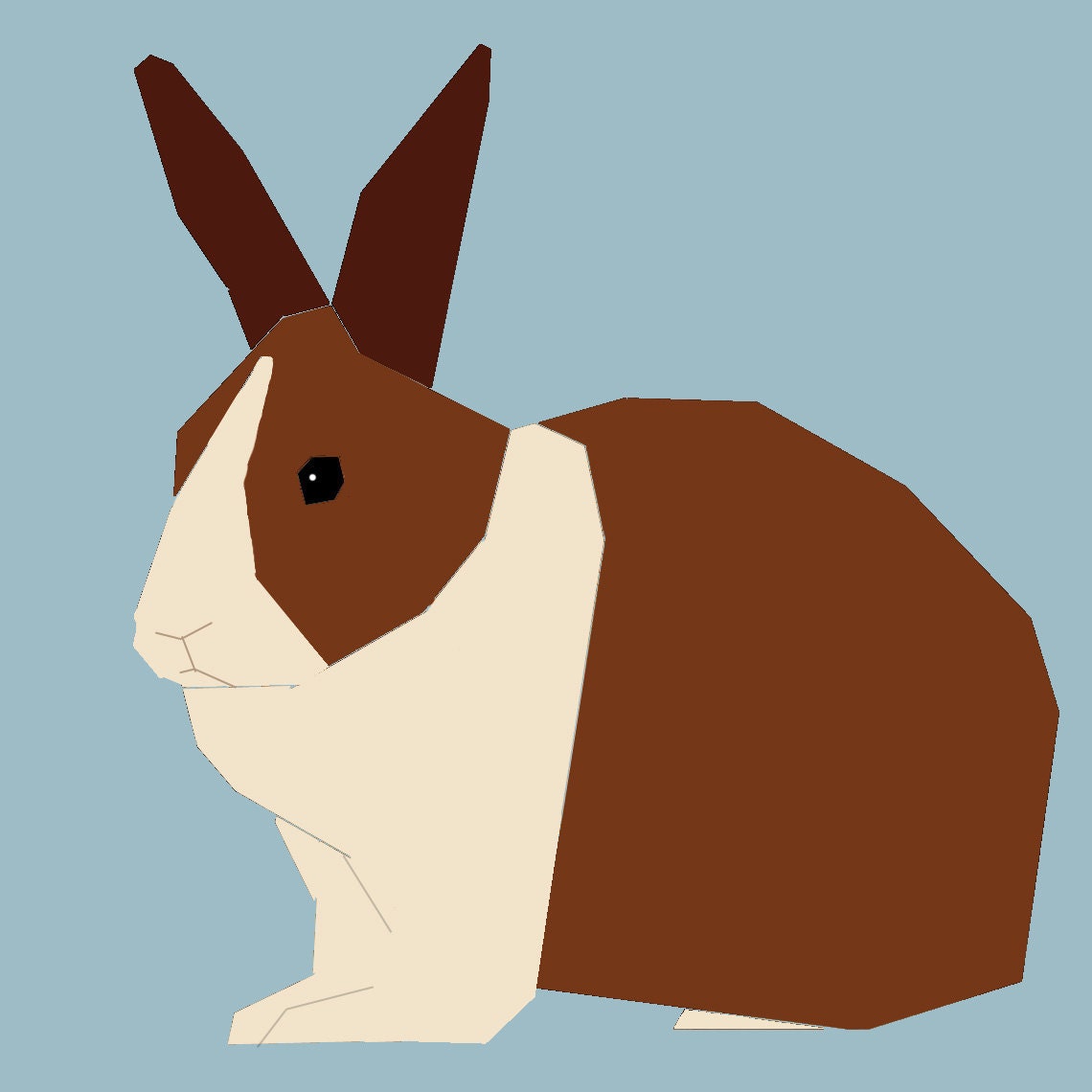 Dutch  Rabbit paper-piecing pattern, PDF