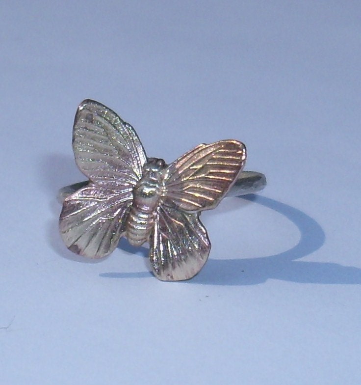 Butterfly Ring -Brass and Sterling Silver- Made to Order