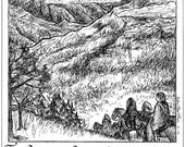 Over the Misty Mountains notecard set