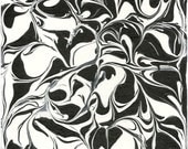 Black & White Monochrome Modern Abstract Art - 8"x10" Acrylic Painting