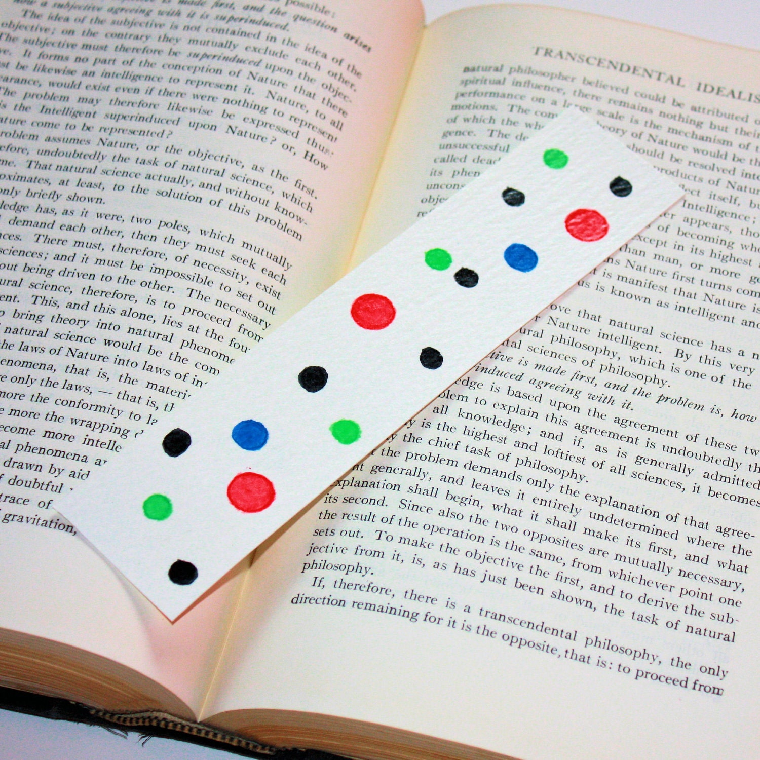 Green, Blue, Black & Red Hand Painted Watercolor Art Bookmark