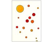 Red, Orange & Yellow Circles and Dots - Original Tori Amos Inspired Watercolor ACEO