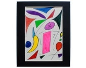Red Yellow Orange Green Pink Blue Purple Multicolored Original 9x12 Watercolor Painting