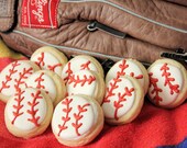 Baseball Mini Sugar Cookies,8 dozen
