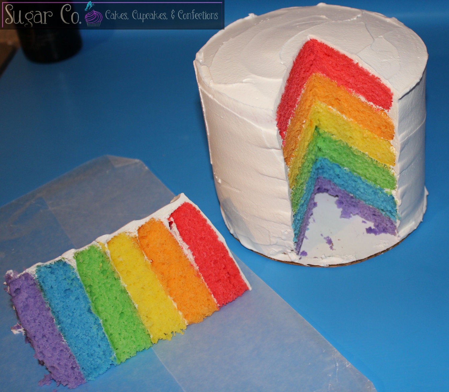 6 Layer Colorful Rainbow Cake