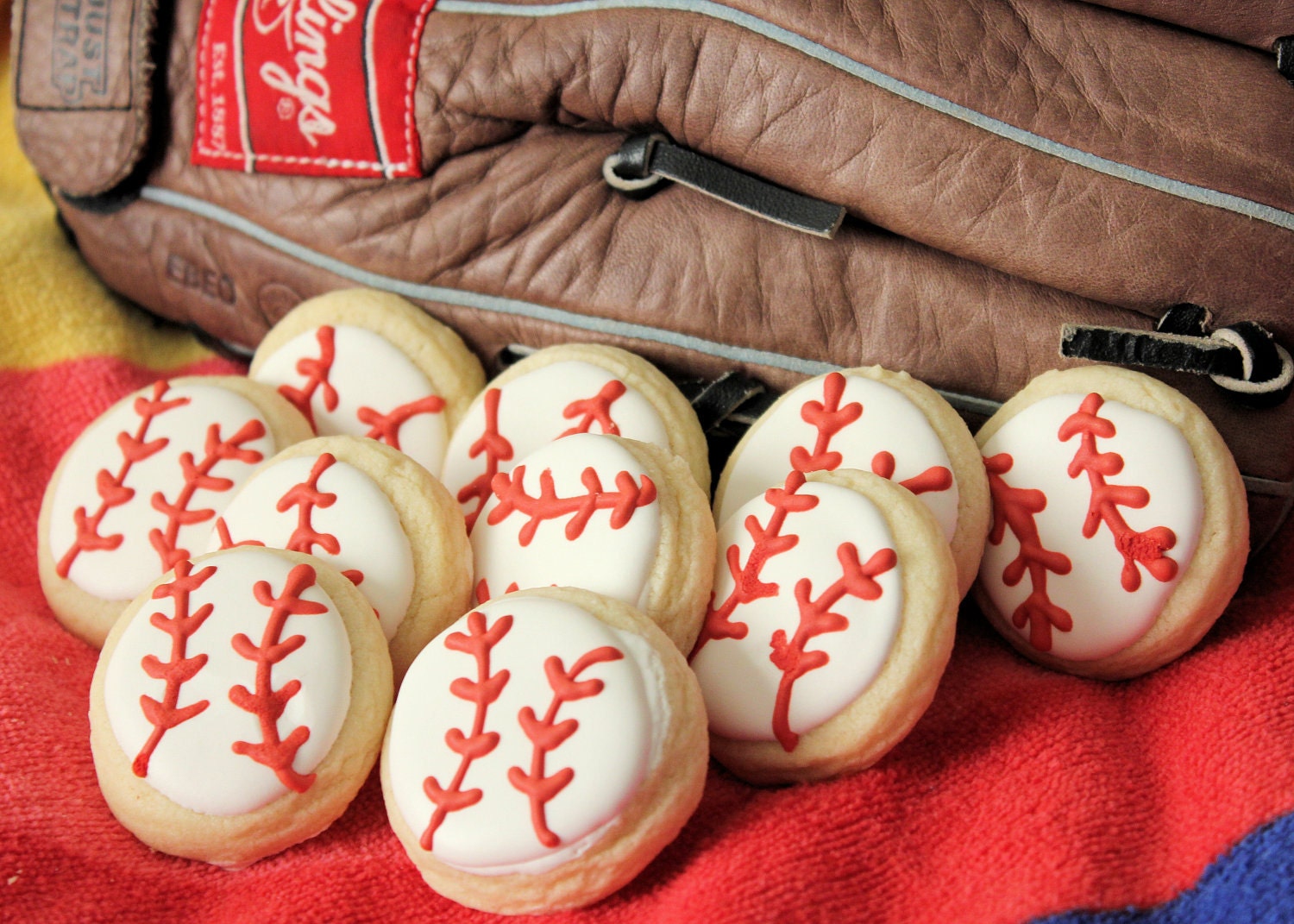 Baseball Mini Sugar Cookies,8 dozen
