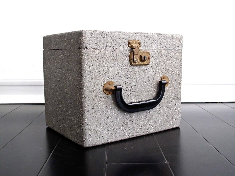 Vintage Record Box - Vintage Wood Box - Mid Century Box / Retro