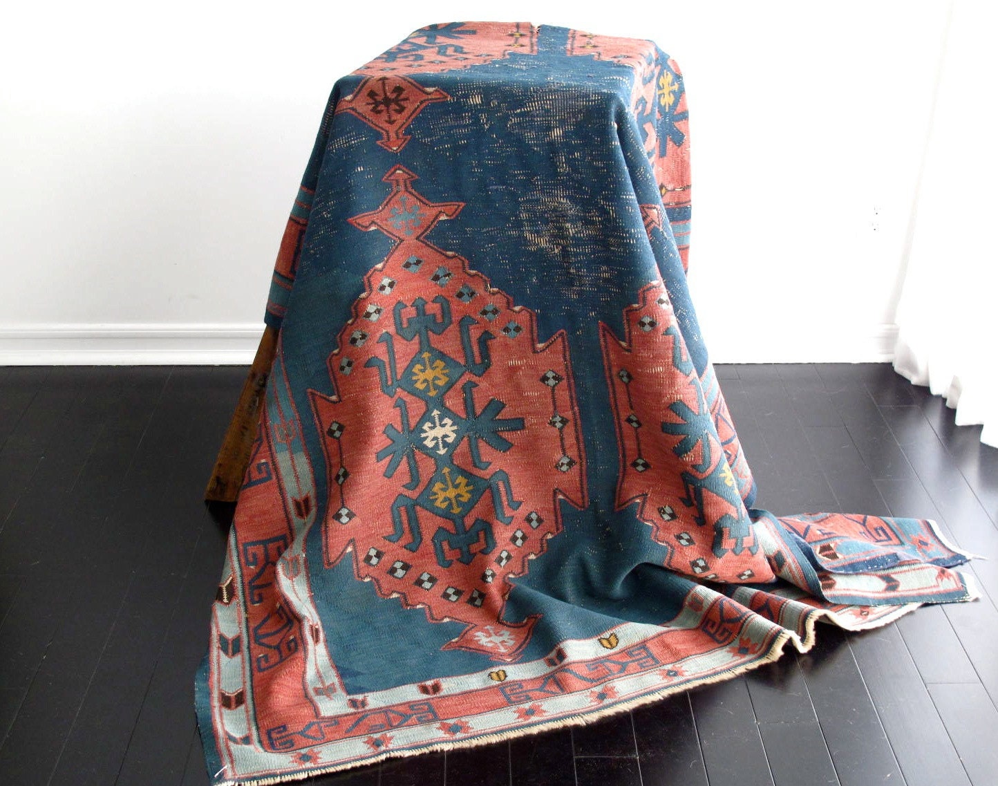 Vintage Kilim Rug - Woven Rug, Flatweave, Turkish, Geometric