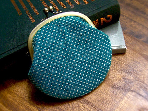 Deep Turquoise Polka Dots Coin Purse