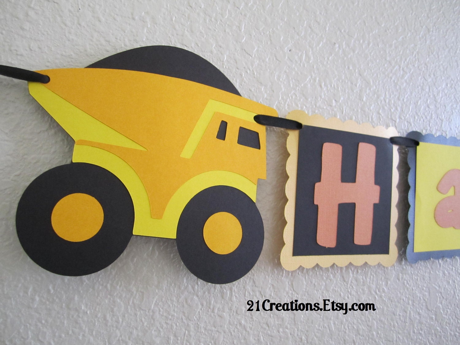 Dump Truck Birthday Banner