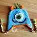 Monster Hat with Earflaps Any Size any colors Great for photo prop boy or girl FREE SHIPPING