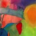 Where I Find You, Watercolor Painting, original art abstract landscape emotion color orange yellow salmon teal blue red