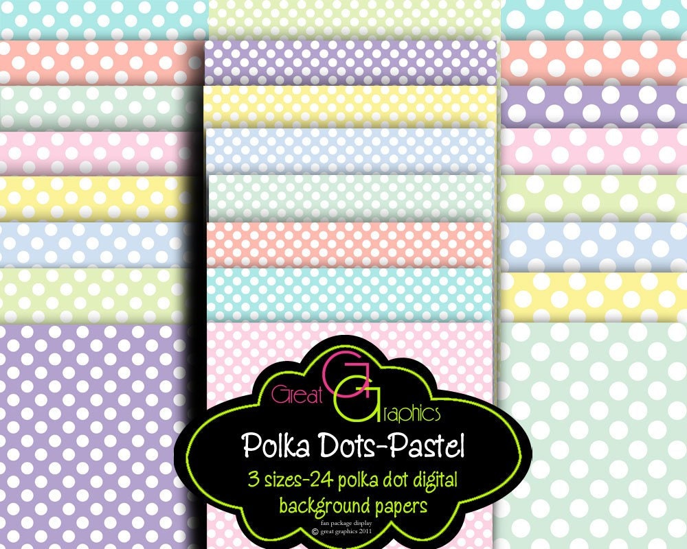 Polka Dot Digital Paper Printable Polka Dot Paper Baby Shower Paper Pastel Polka Dot Background Paper - Instant Download Il_170x135