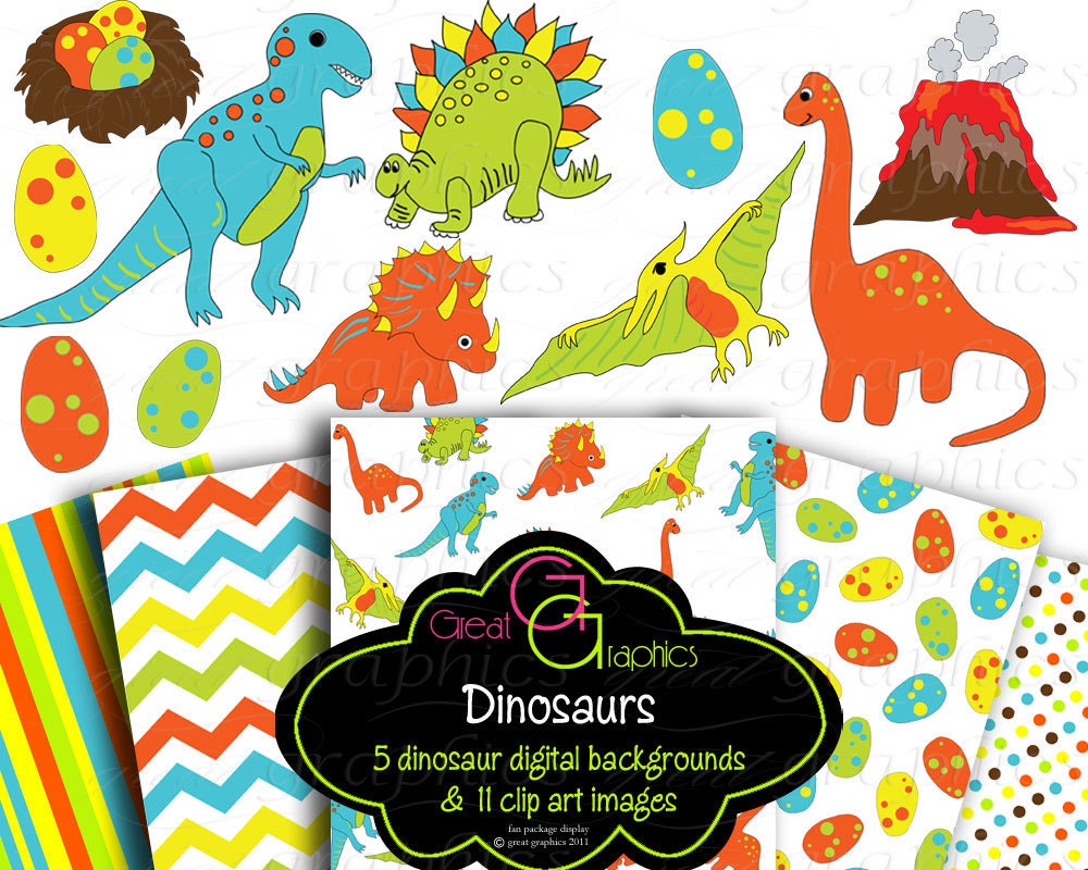 Dinosaur Clipart Dinosaur Clip Art Dinosaur Paper Dinosaur Party Paper Printable Dinosaur Paper Instant Download