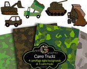 Camouflage backgrounds, army truck clip art, camo digital backgrounds and clip art, army camouflage clip art Il_170x135