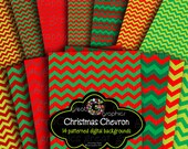 Christmas Chevron Backgrounds, printable background sheets - chevron pattern, chevron digital background paper Il_170x135