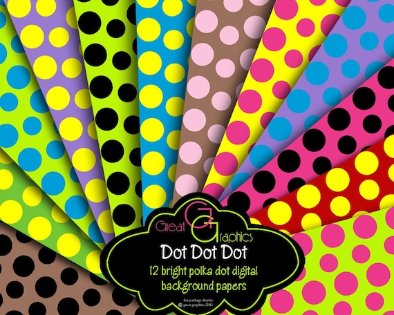 Polka Dot Background Dot Dot Dot, printable polka dot background sheets, polka dot digital papers Il_570xn