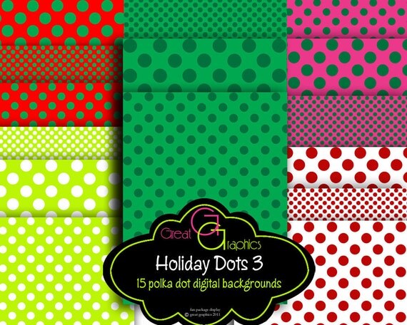 Christmas Digital Background Paper Polka Dot Digital Paper Christmas Paper Printable Christmas Background - Instant Download Il_570xn