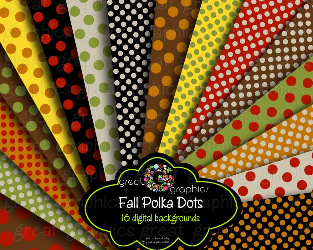 Polka Dot Digital Paper Digital Polka Dot Paper Printable Scrapbook Paper Polka Dots Fall Colors - Instant Download Il_570xn