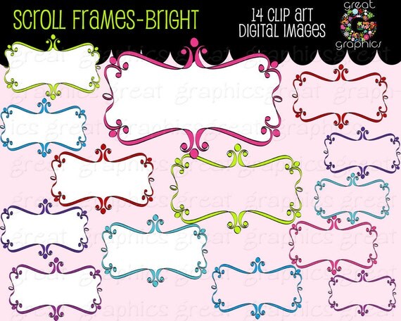 Label Clipart Frame Clip Art Digital Frame Printable Frame Tag Clipart Printable Clip Art Frame - Instant Download Il_570xn