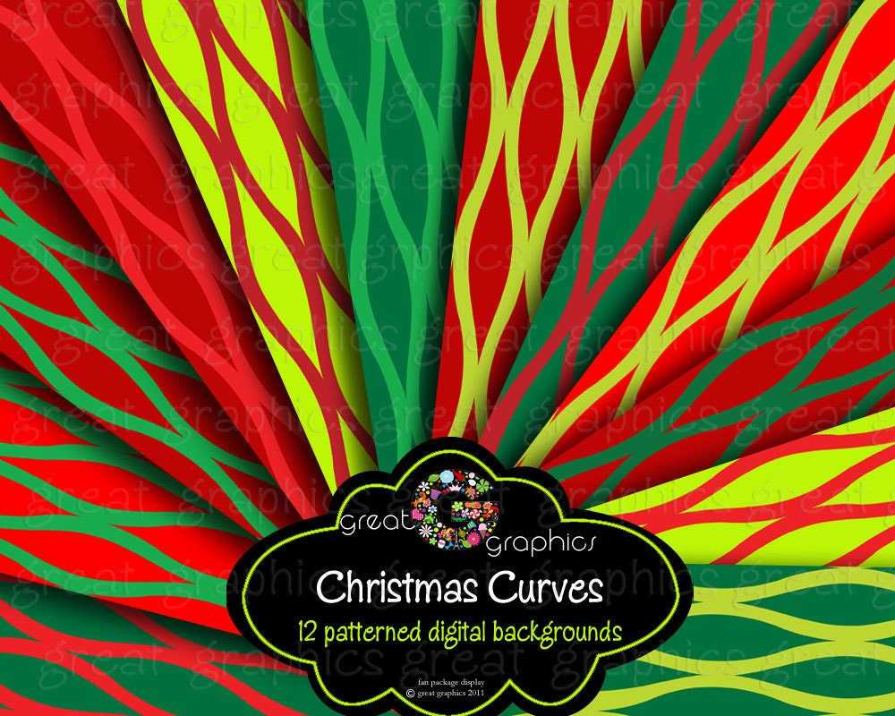 Christmas Paper Digital Paper Christmas Red and Green Patterned Paper Christmas Party Paper - Instant Download Il_570xn