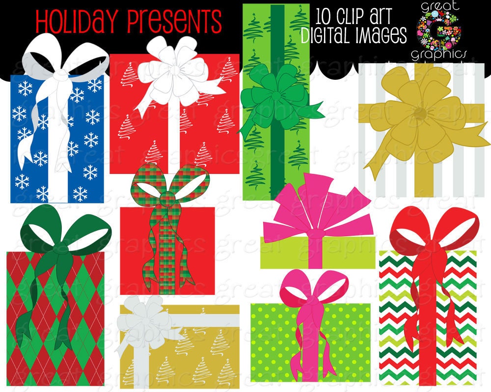 Christmas Clip Art holiday presents clip art printable Christmas clip art digital clip art Christmas present clip art Il_570xn