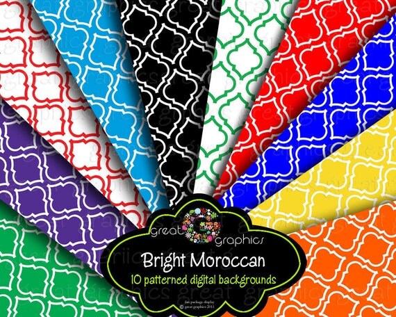 Moroccan Paper, Moroccan Pattern Digital Background, Printable Moroccan Paper, Digital Paper Moroccan Pattern Il_570xn