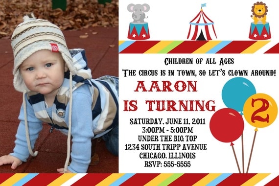 Circus/Carnival Birthday Invitation - Boy or Girl - Any Age - Matching Coordinates Available Il_570xn