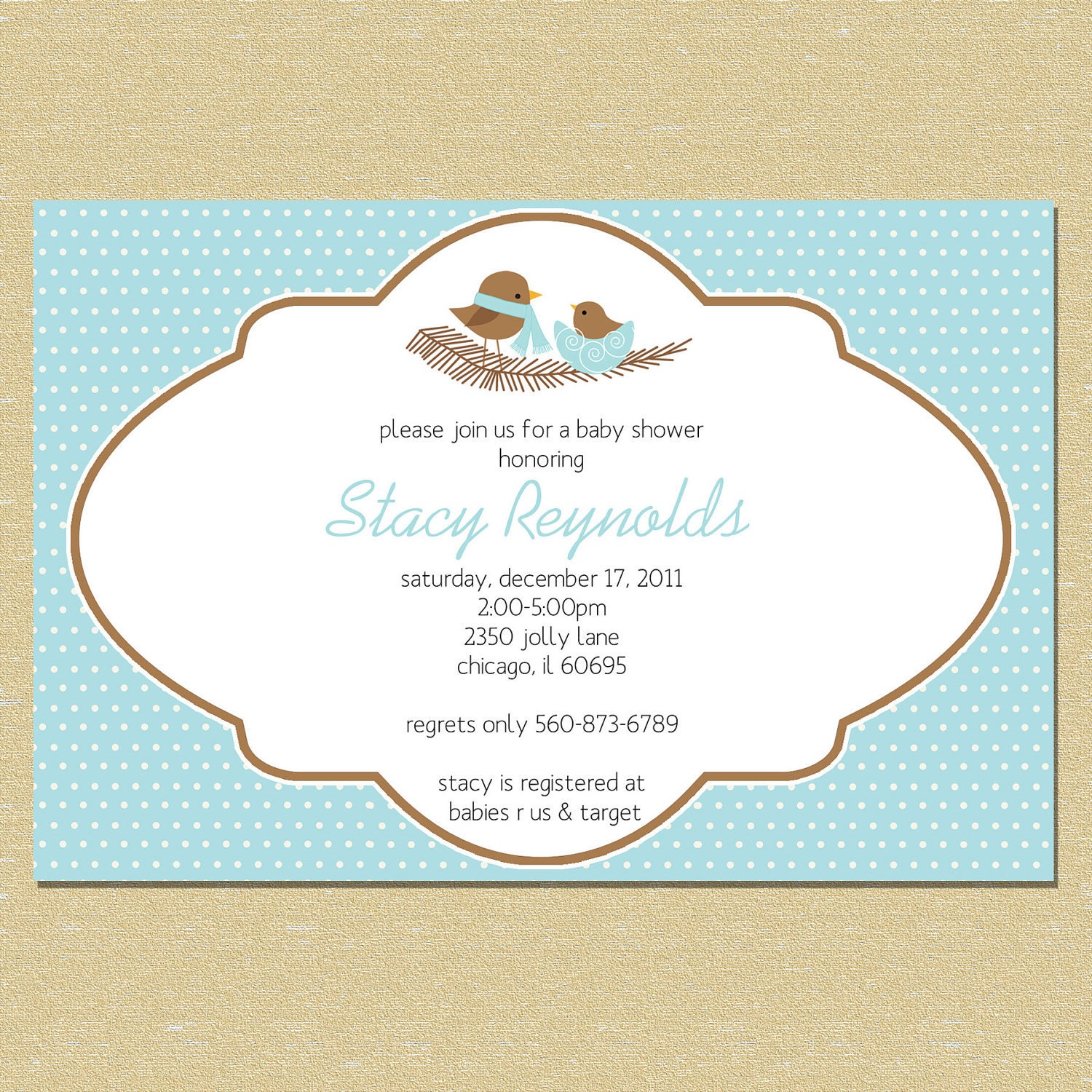 Baby Bird Nest - Winter Christmas Baby Shower Invitation (Boy) Il_570xn
