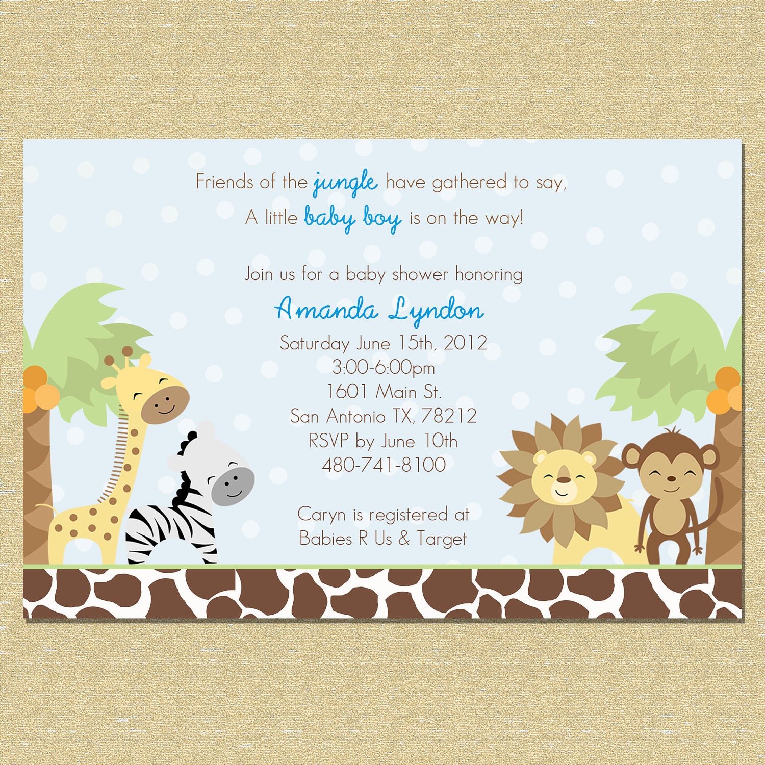 Jungle Dots Baby Shower Invitation Il_570xn