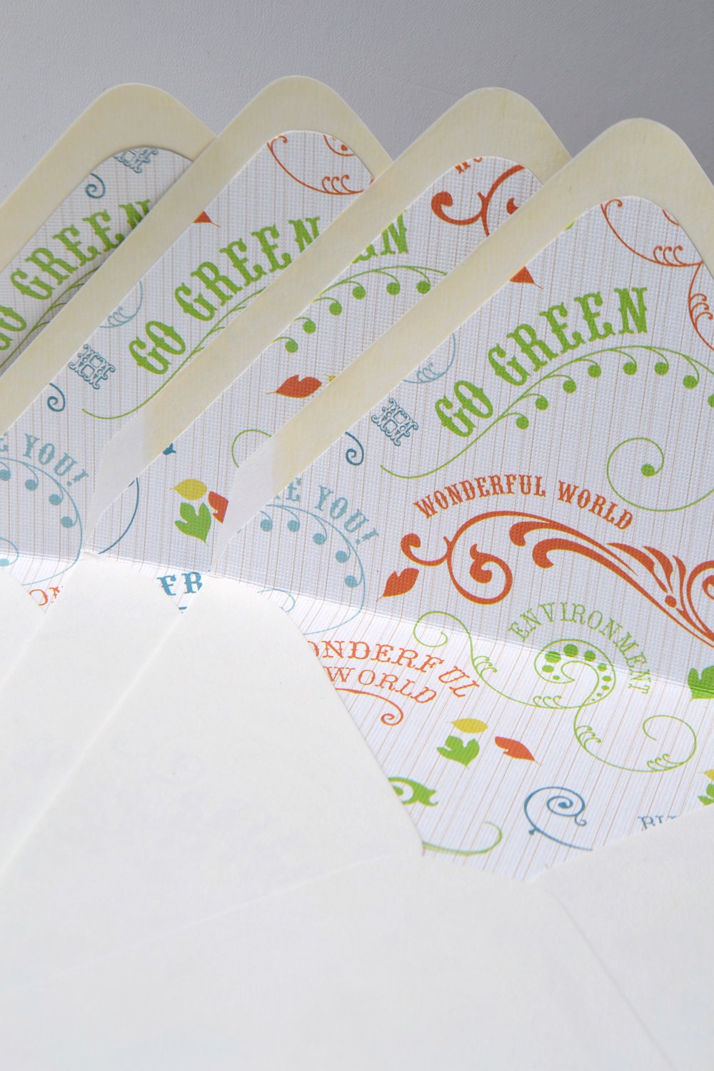 Lined Envelopes, 100% Recycled Content, Set of 4, Go Green