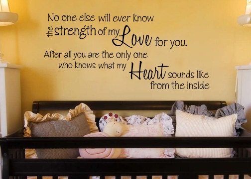 No one else will ever know the strength love quote vinyl wall decal