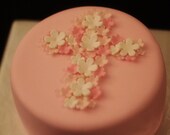 Fondant Flowers with Sparkle for Cupcakes, Cookies or Cake Decoration Perfect for Birthdays or Baptisms