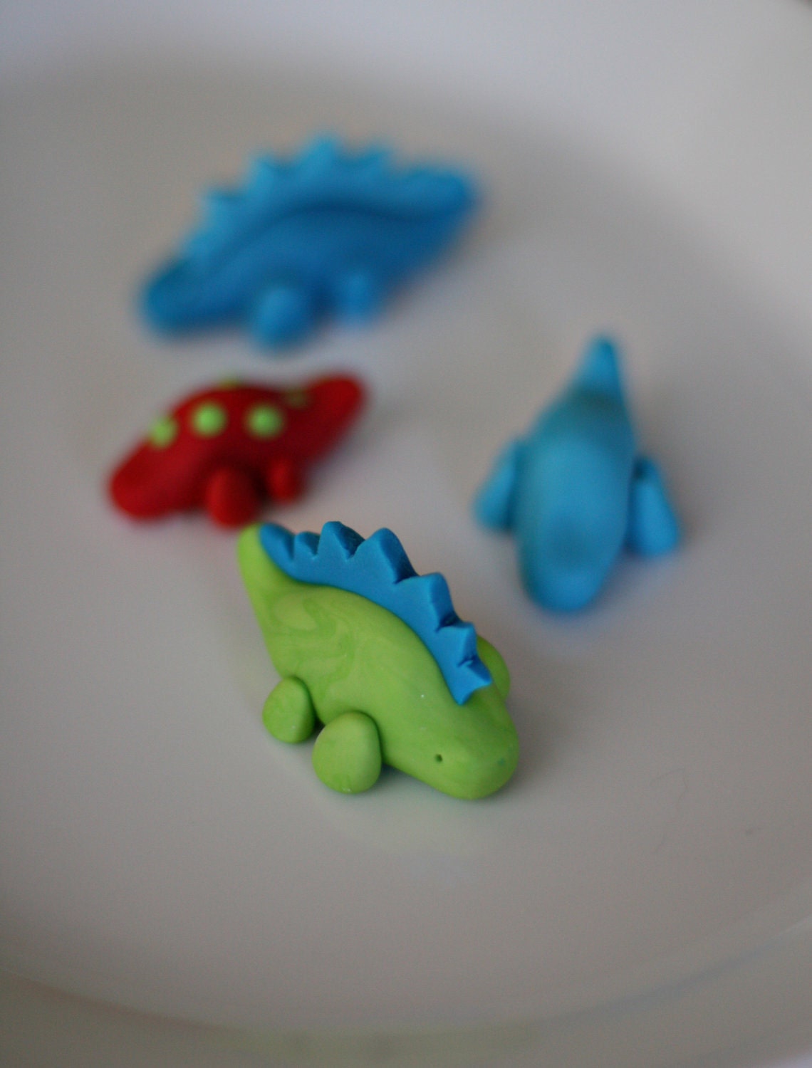 Dinosaur Fondant Toppers for Cupcakes, Cookies, Brownies or other Treats