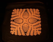 Crochet Terra Cotta Brown Pineapple Square Cotton Doily