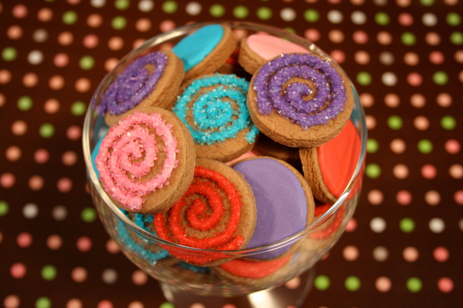 Dots and Swirls Mini Cookies 3 dozen