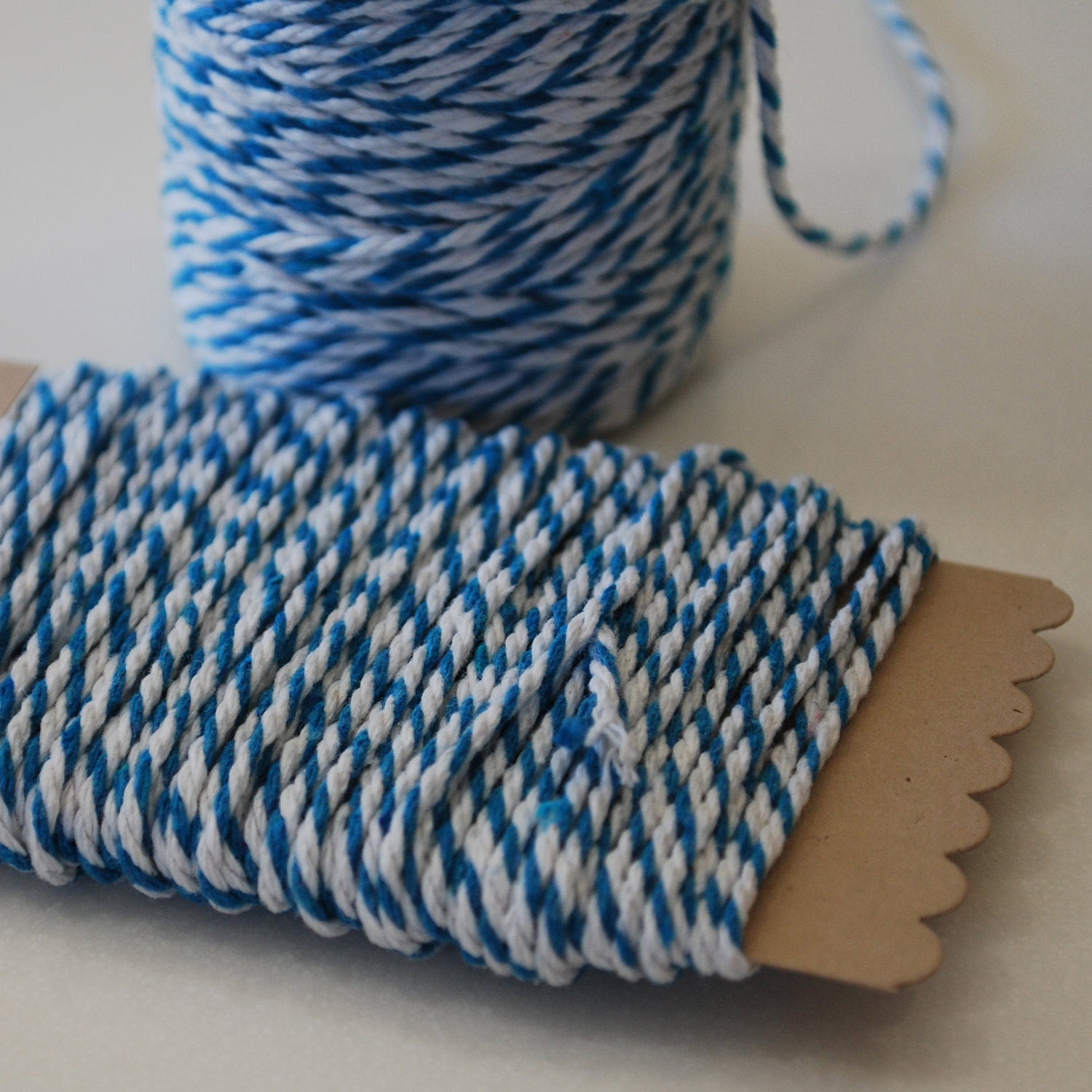 Bakers Twine 8 Ply - 10m - Bright Blue and White Il_570xn