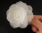 Pure Silk Bridal Hair Flower, Bridal Hairpiece, Wedding Reception Head Piece, Wedding Hair Accessories, SWAROVSKI Crystals, Fascinator
