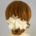 Ivory Wedding Headpiece with Freshwater Pearls, Pure Silk Bridal Headpiece, Bridal Hair Flowers, Ivory Wedding Hair Accessories