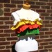 Vintage 60s Boho / Yellow Red Green / Ruffles / Cropped / Linen / Senorita Mexican / Fiesta / Tank Top / Tube Top