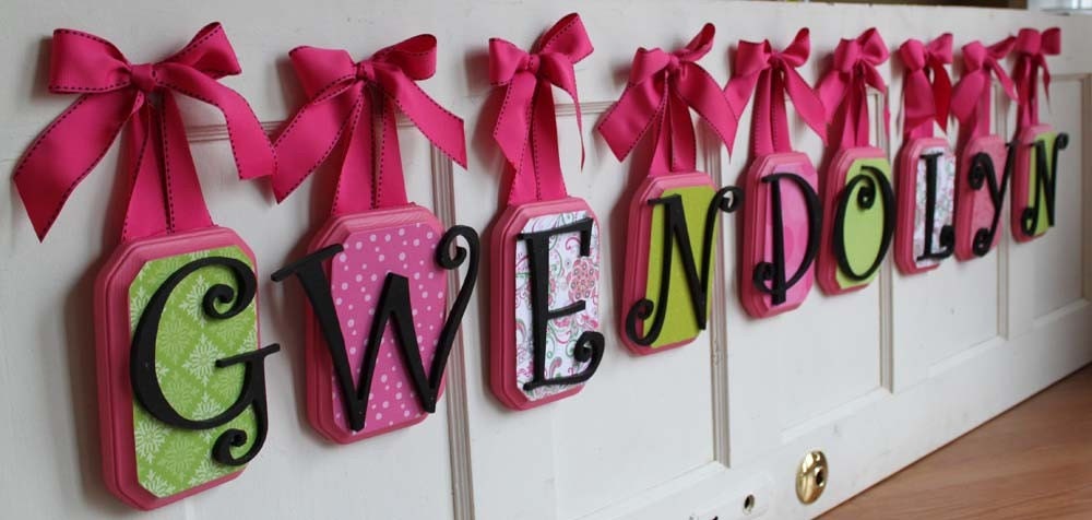 9 Wooden Letters Name Set Custom Colors Made to Order - Set of Nine 7" INCH - Nursery, Child's Room, Home Decor, Showers, Gifts