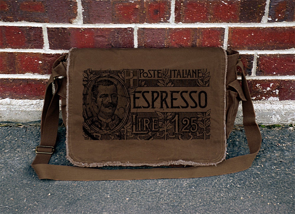 Old Italian Espresso Stamp - Over The Shoulder Canvas Messenger Bag