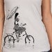 Women's T-Shirt - Vintage Styled Photo of a Woman on a Bike with Umbrella