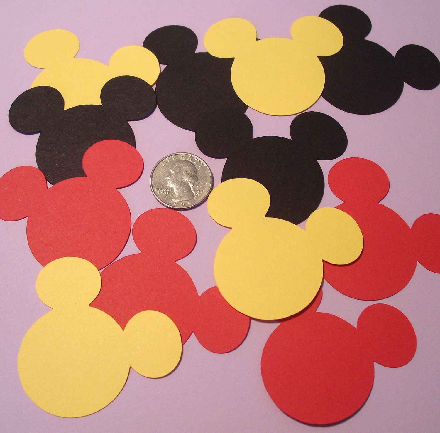 12 Mickey Mouse Heads Die Cuts for Card Making, Scrap booking, Embellishments