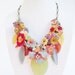Autumnal Garland - Vintage Lucite Flowers in Autum Colors - Lightweight Statement Nekclace - Bibstyle