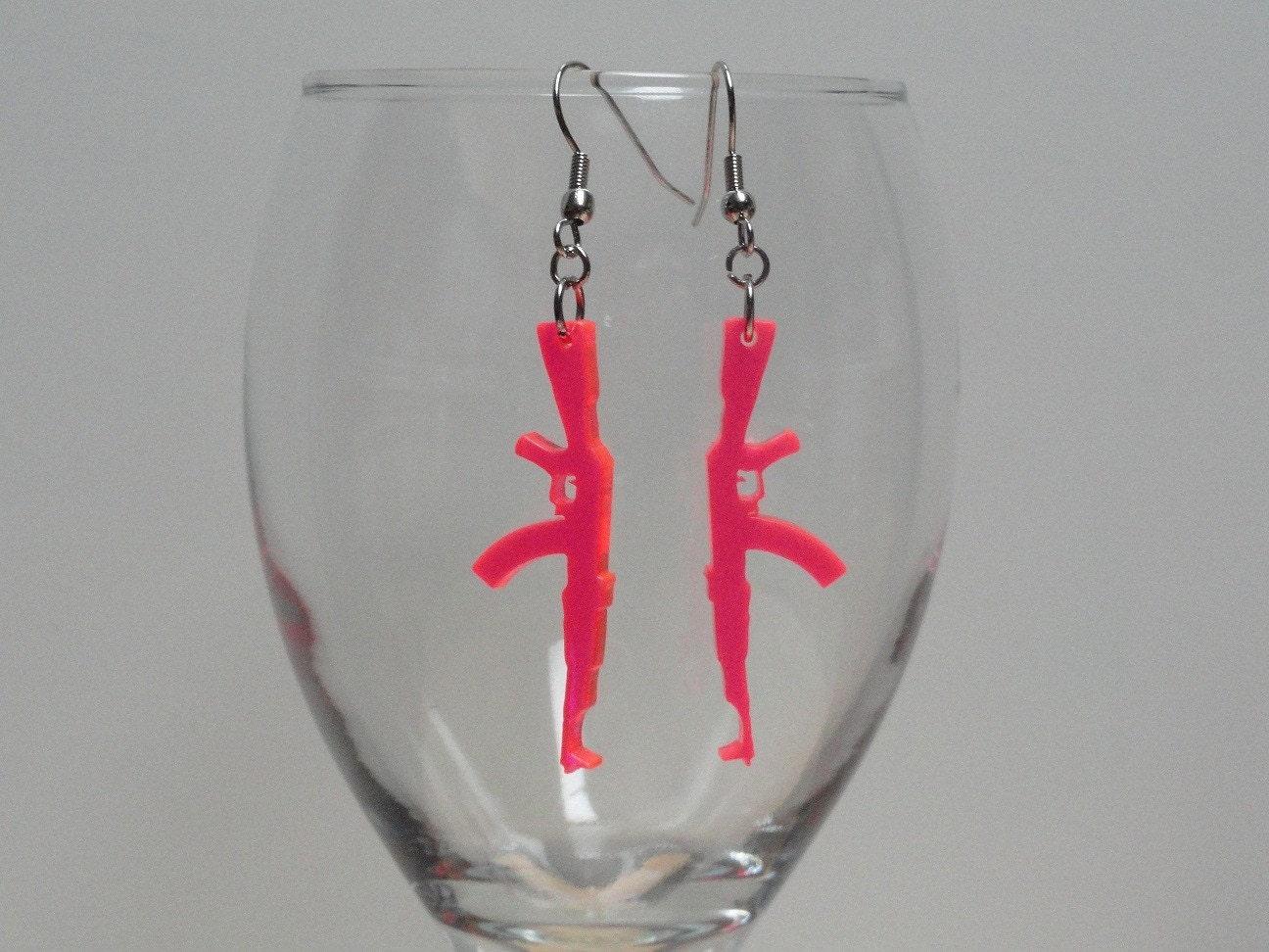 Gun Assault Rifle Earrings - 3" long with post back