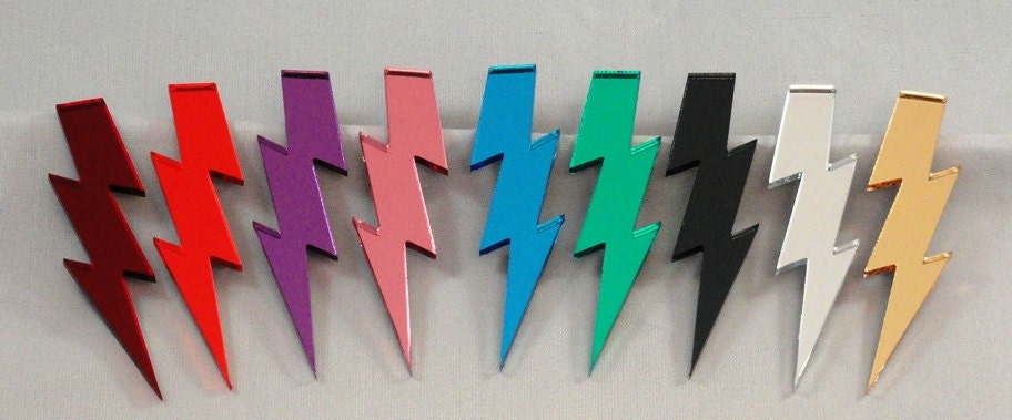 Pair of 2 or 2.5" Glam Style Lightning Bolt Earrings