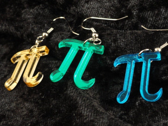 Pi Symbol Acrylic Earrings