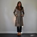 vintage 70s coat in grey taupe suede with fur collar (s)